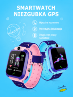 Smartwatch Niezgubka GPS w kolorach Fuksja Pink i Niebieski